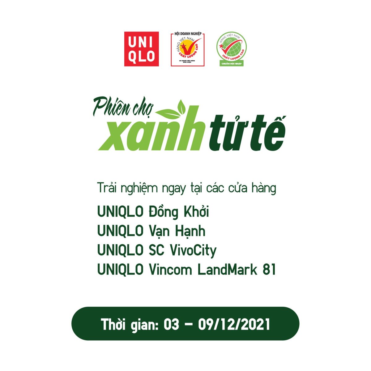 Phiên chợ Xanh Tử Tế tại 4 mall Của UNIQlO